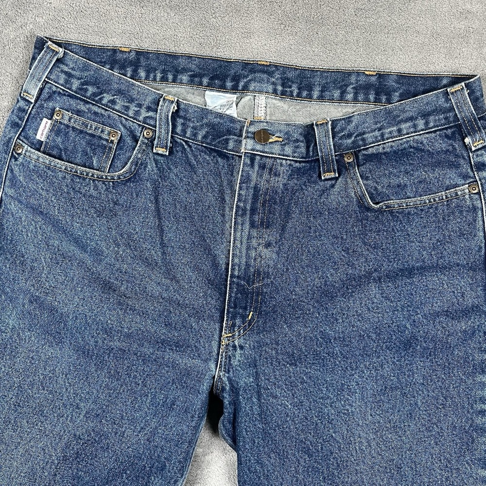 Carhartt B480 DVB Traditional Fit Jeans Mens 40x34 Blue Good Distressed Workwear